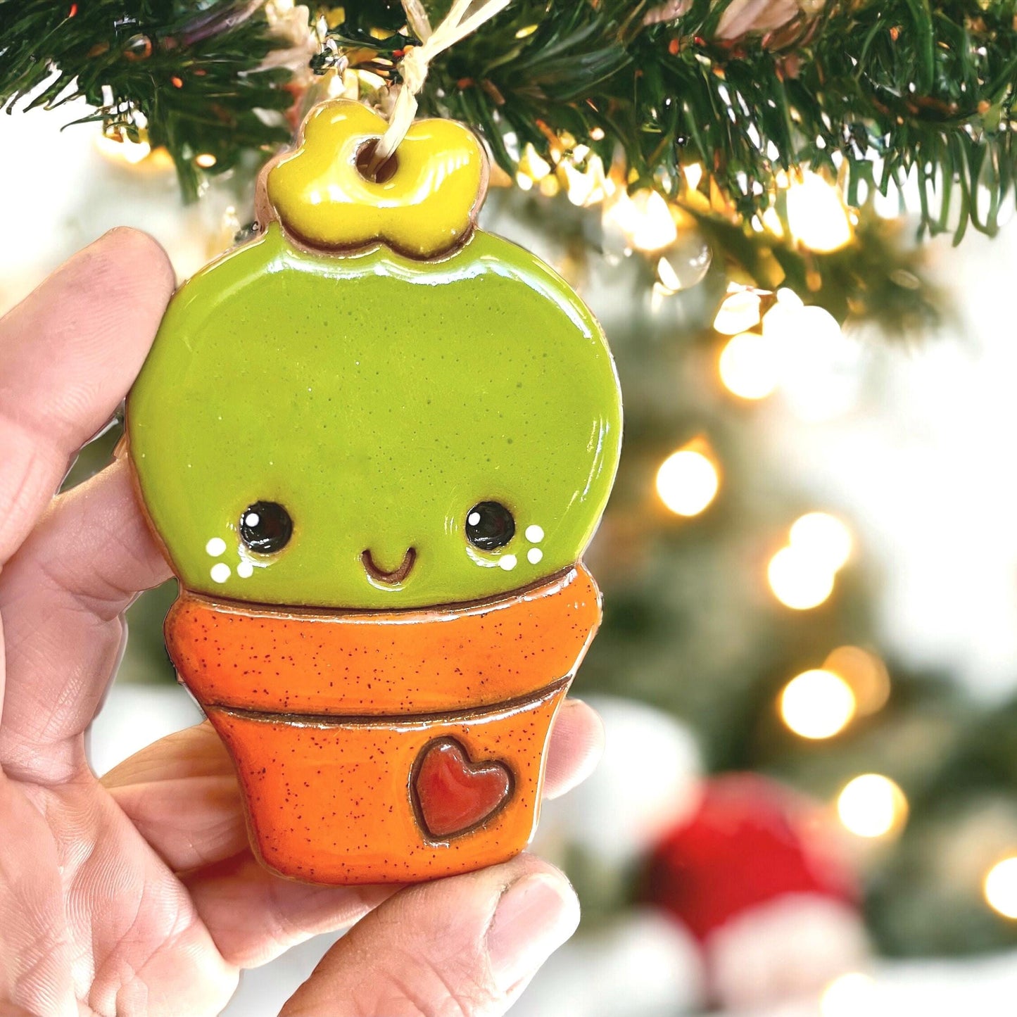 Happy Barrel Cactus Ornament