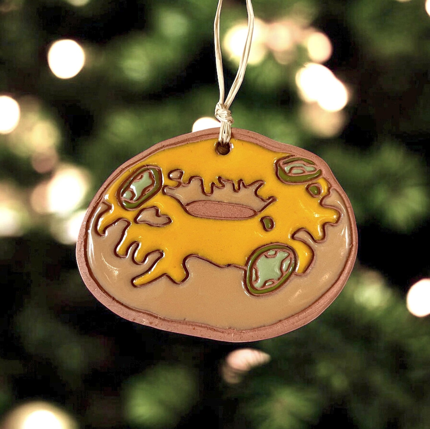 Ceramic Jalapeño Bagel Ornament
