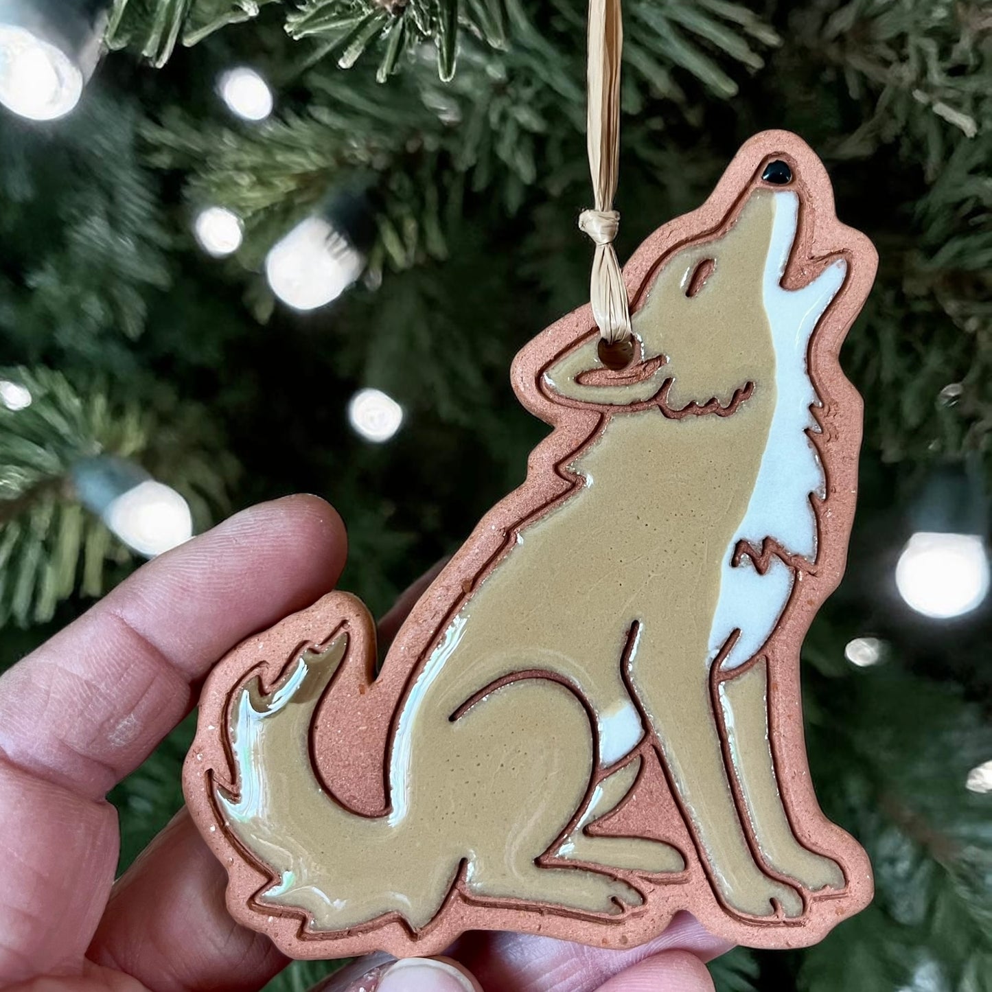 Coyote Howling Ornament