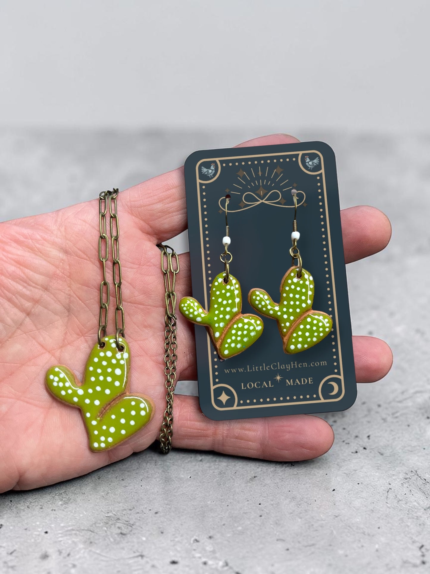Ceramic Cactus Charm Jewelry