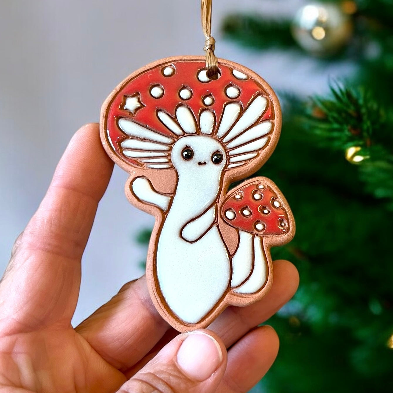 Happy Dancing Mushroom Ornament (color variations)