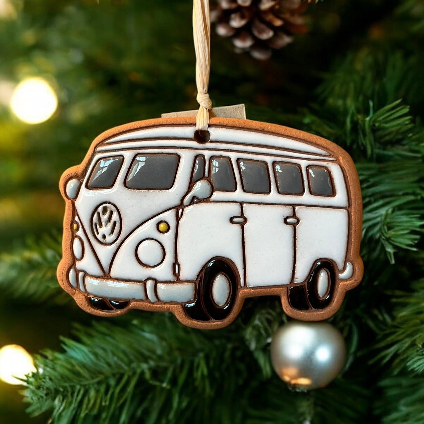 VW Hippy Van Solid Colored Volkswagen Bus Ornament