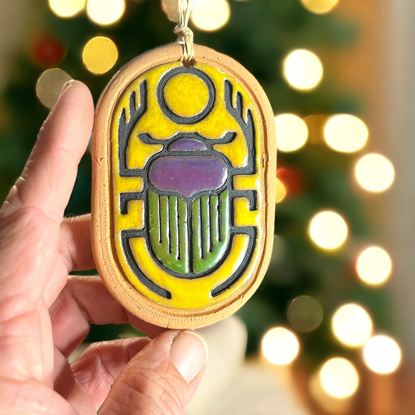 Egyptian Scarab Beetle (Opal Shimmer) Ornament