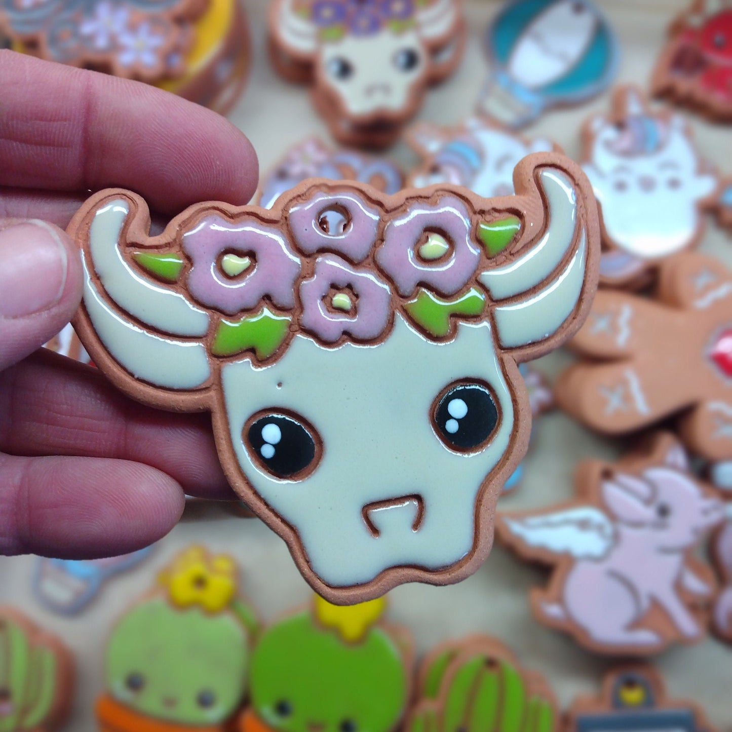 Cow Skull Ornament (color variations)