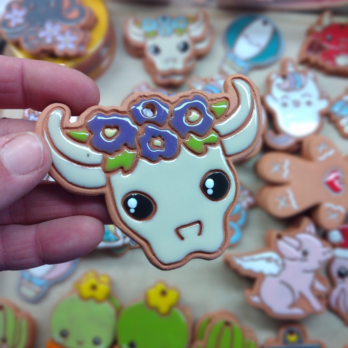 Cow Skull Ornament (color variations)