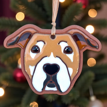Pit Bull Terrier Type Dog Ornament (color variations)