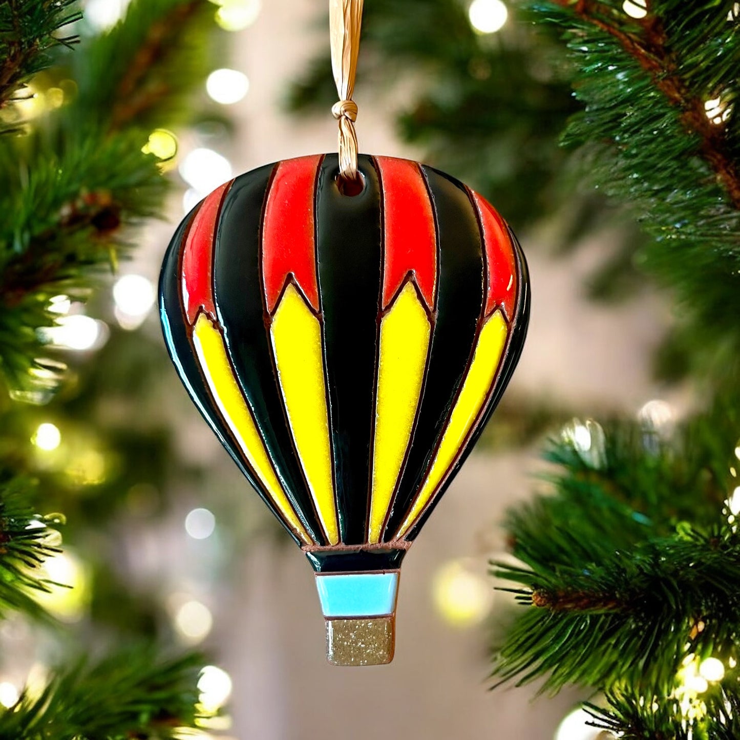 Chevron Striped Hot Air Balloon Ornament