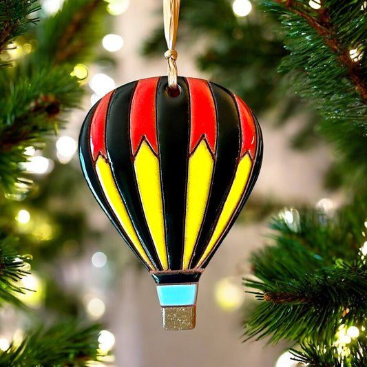 Chevron Striped Hot Air Balloon Ornament