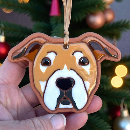 Pit Bull Terrier Type Dog Ornament (color variations)
