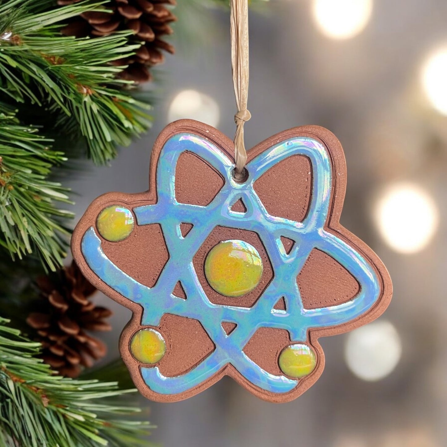 Atom Atomic Ornament (Opalescent Sheen Glaze)
