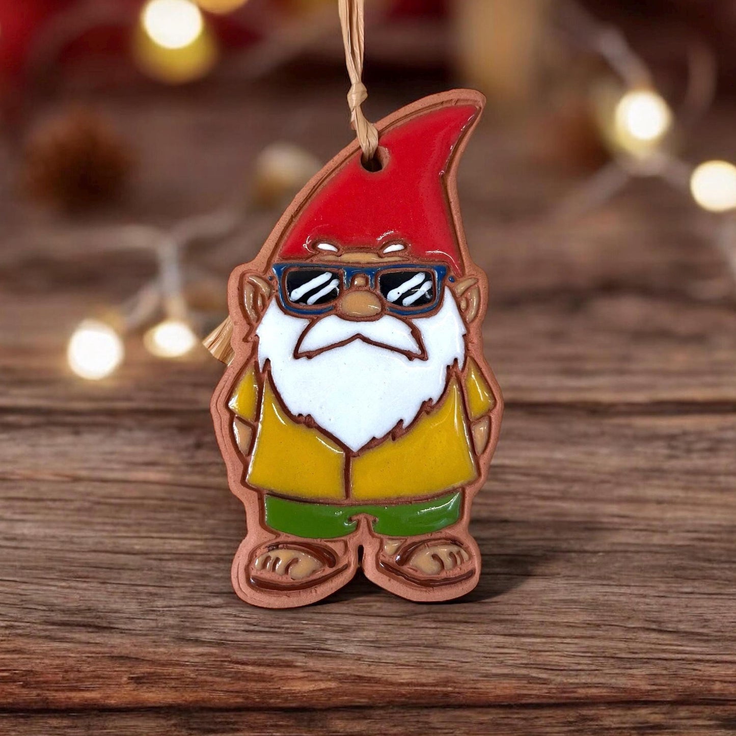Gnome on Vacation Ornament (color variations)