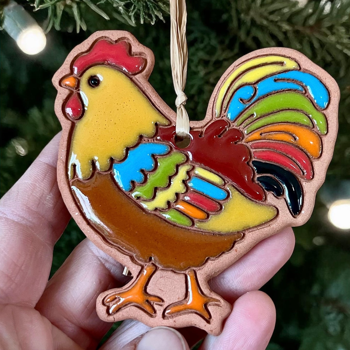 Colorful Rooster Ornament