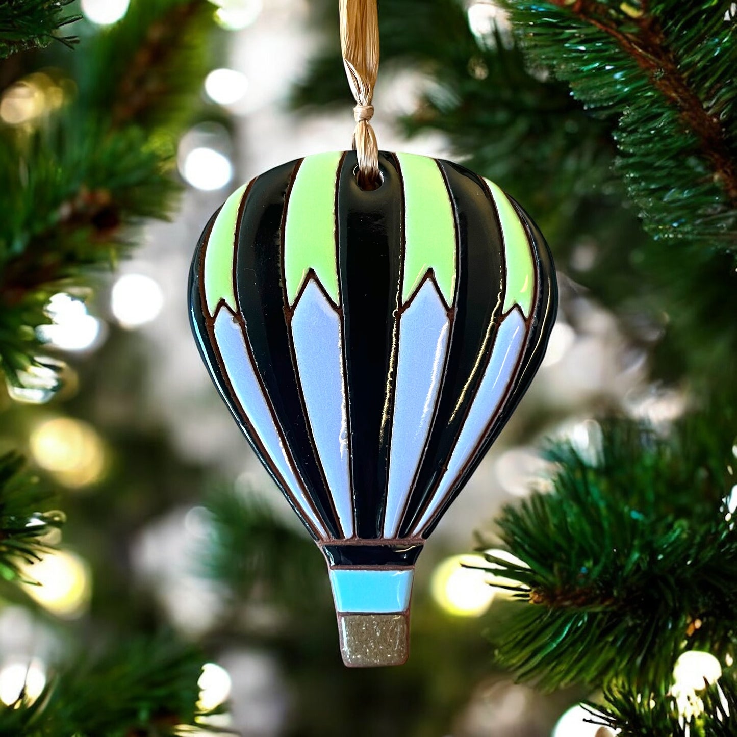 Chevron Striped Hot Air Balloon Ornament