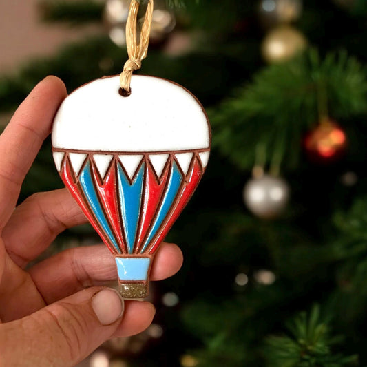 Red White and Blue Hot Air Balloon Ornament