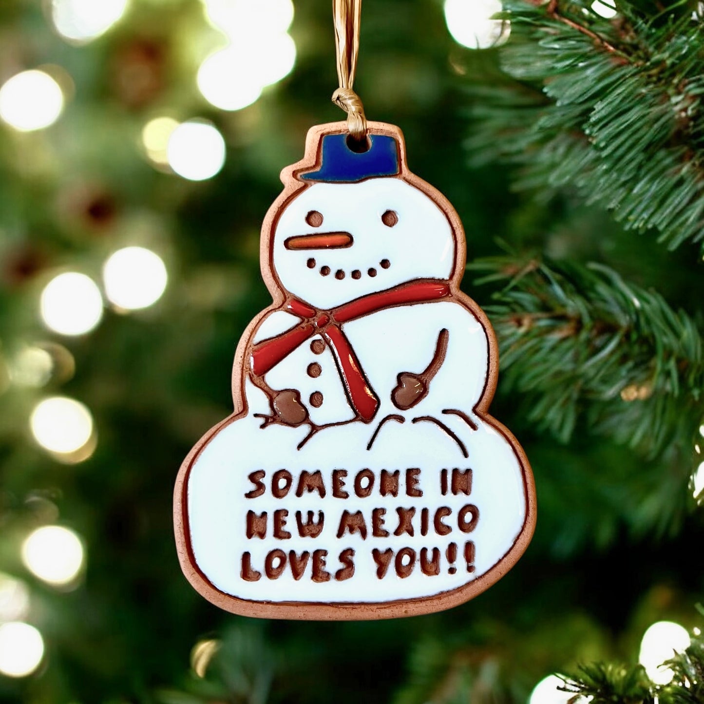 New Mexico Loves You Snowman Ornament