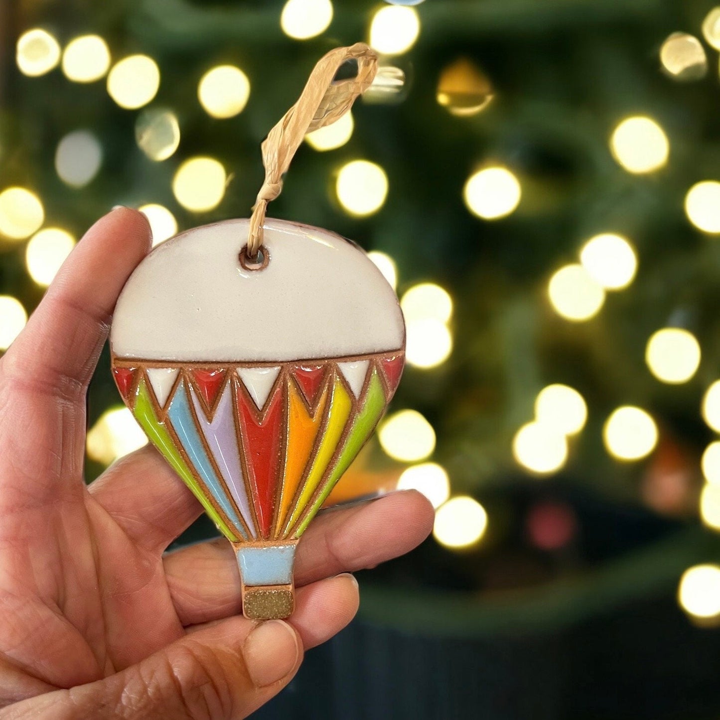 Rainbow Flags Hot Air Balloon Ornament