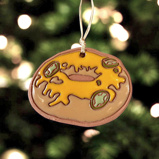 Ceramic Jalapeño Bagel Ornament