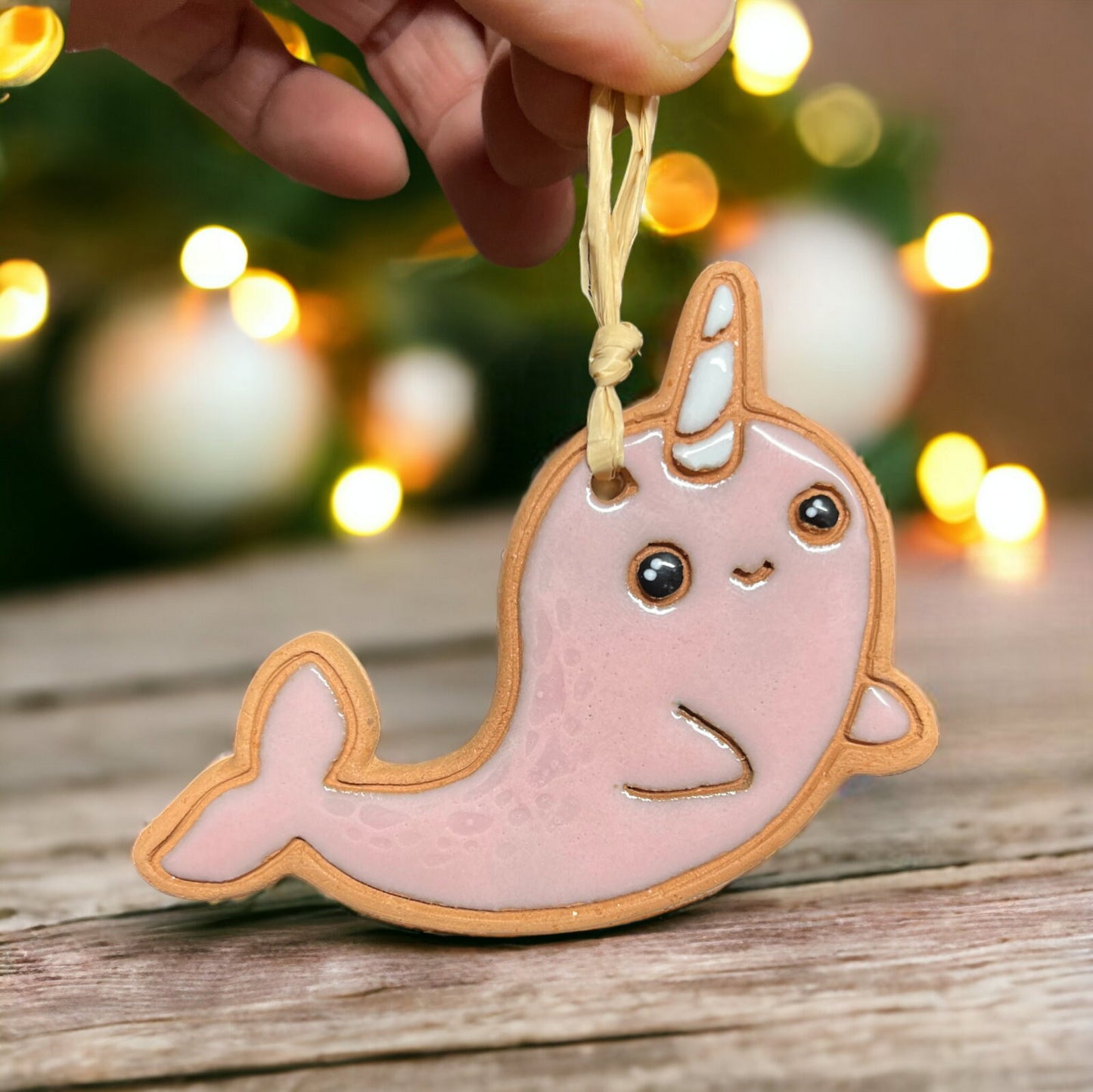 Happy Narwhal Ornament (color variations)