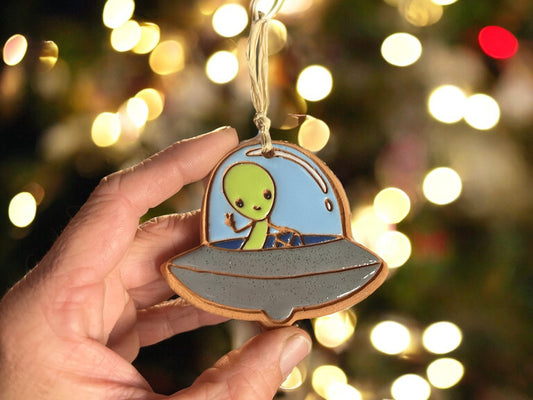 UFO Alien Ornament (color variations)