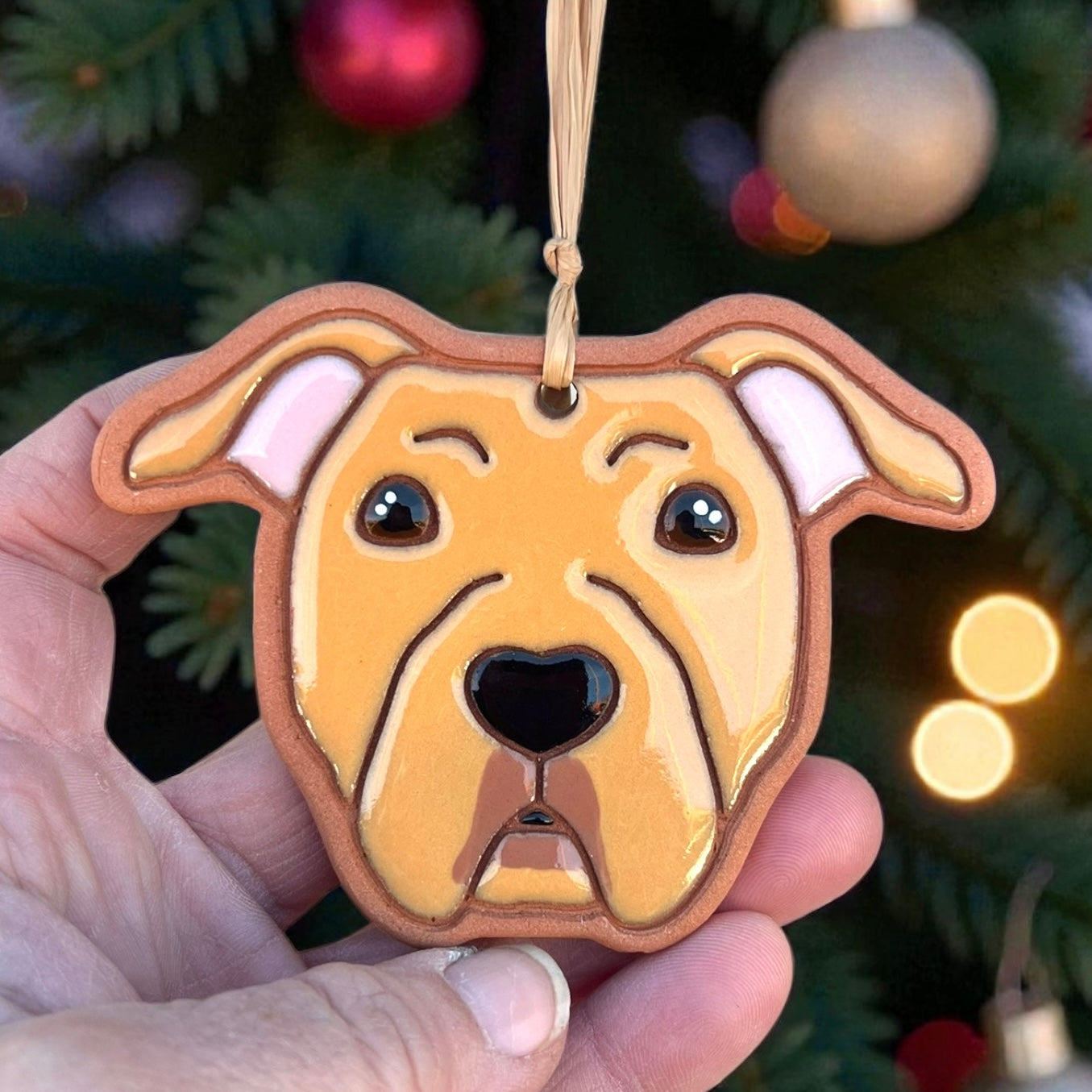 Pit Bull Terrier Type Dog Ornament (color variations)