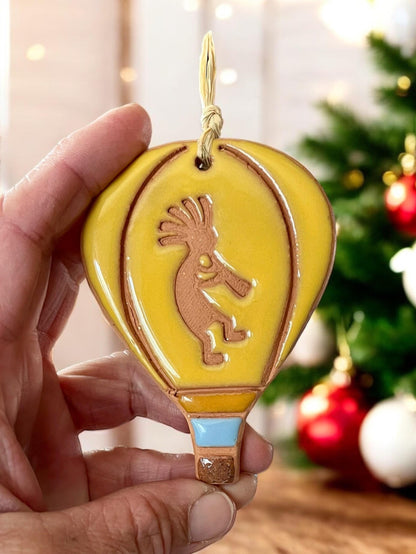 Kokopelli Stamped Hot Air Balloon Ornament