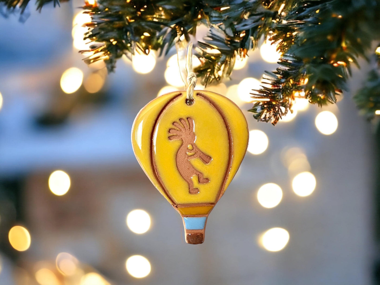 Kokopelli Stamped Hot Air Balloon Ornament