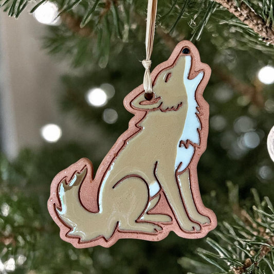 Coyote Howling Ornament