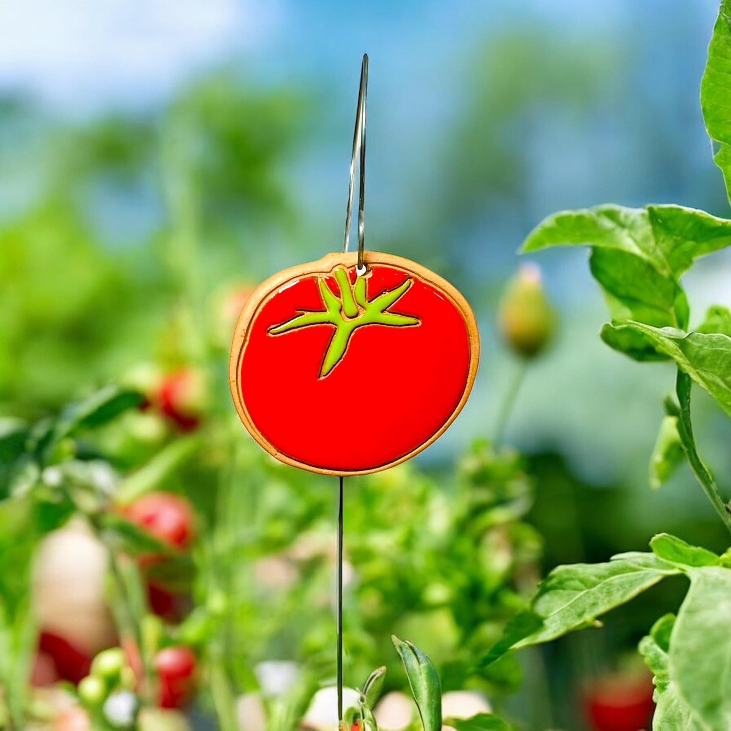 Tomato Garden Marker Ornament w/ Wire Stake