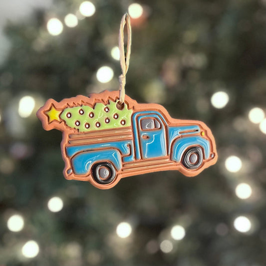 Christmas Tree Truck Ornament (color variations)