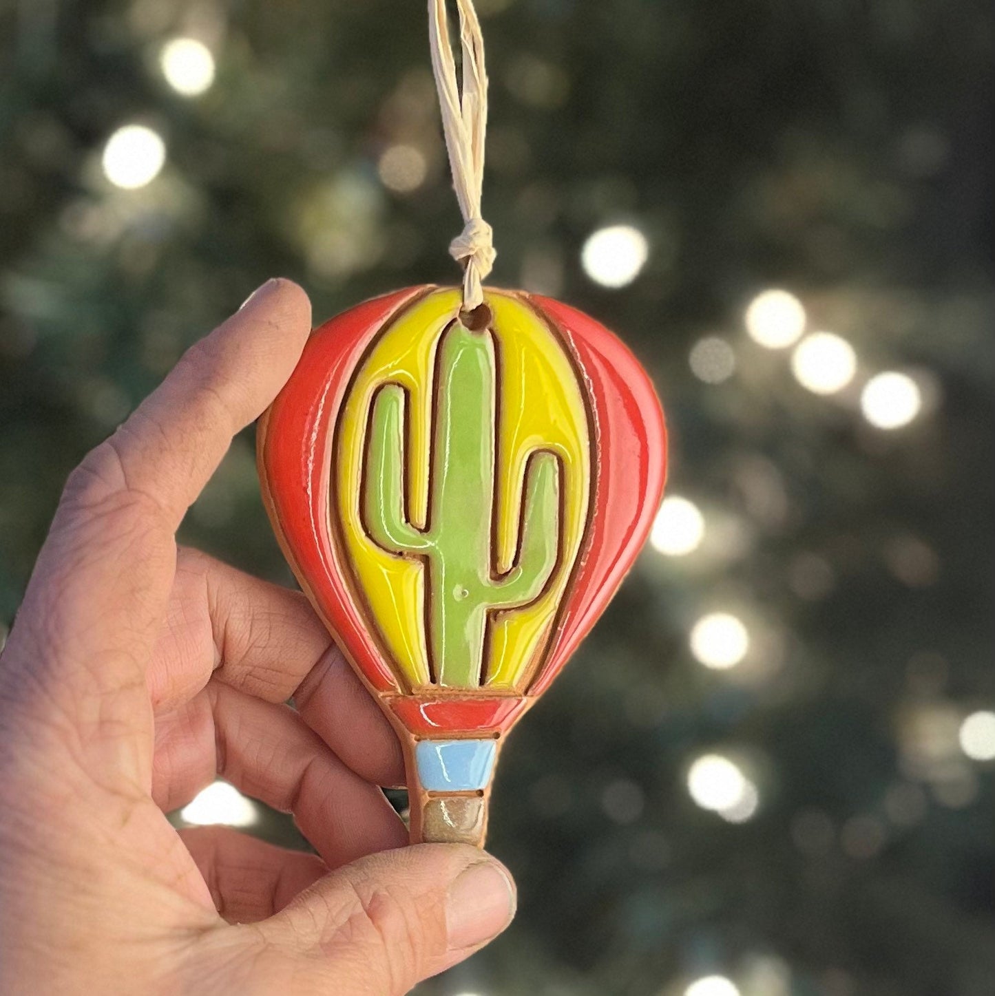 Cactus Hot Air Balloon Ornament (color variations)