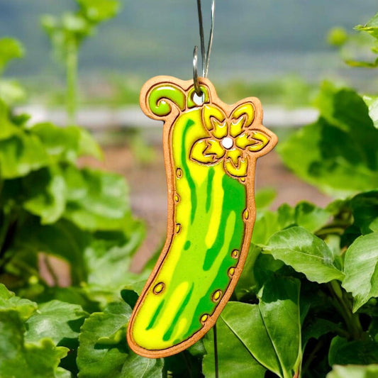 Cucumber Garden Marker Ornament w/ Wire Stake