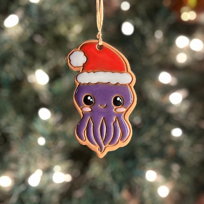 Christmas Octopus Ornament (color variations)