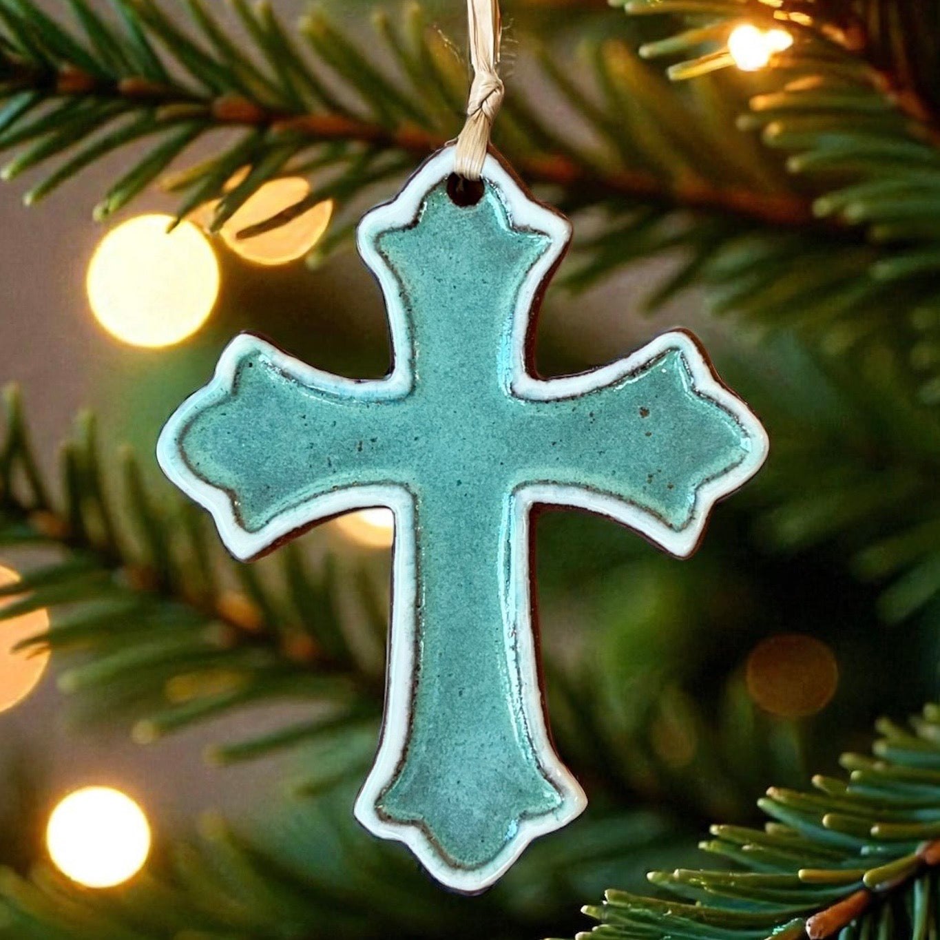 Simple Elegant Fluted Ceramic Cross #27 Ornament/ Wall Art