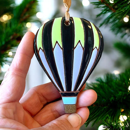 Chevron Striped Hot Air Balloon Ornament