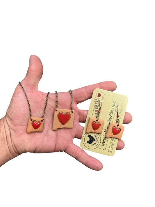 Ceramic New Mexico Charm Jewelry (Natural & Red)