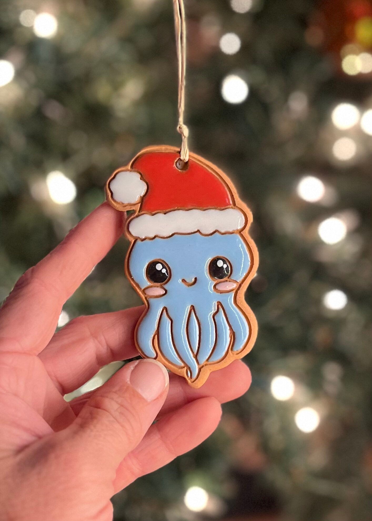 Christmas Octopus Ornament (color variations)
