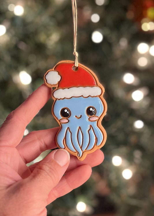 Christmas Octopus Ornament (color variations)