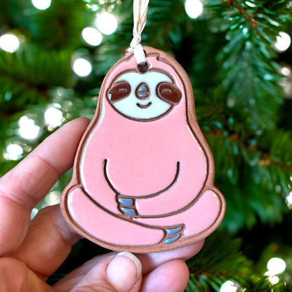 Peaceful Meditating Yoga Sloth Ornament (color variations)