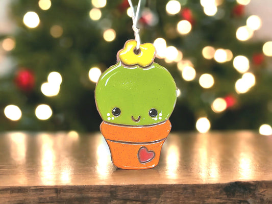 Happy Barrel Cactus Ornament