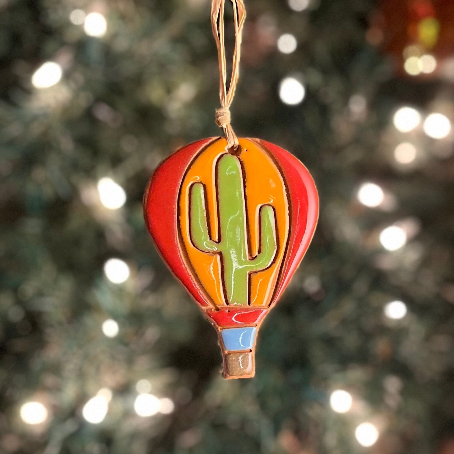 Cactus Hot Air Balloon Ornament (color variations)