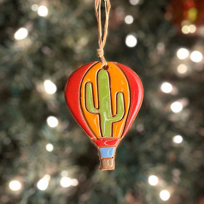 Cactus Hot Air Balloon Ornament (color variations)