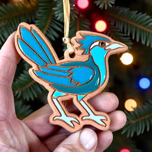 Blue Roadrunner Ornament