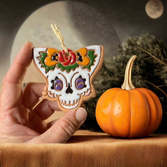 Skeleton Cat Sugar Skull Ornament