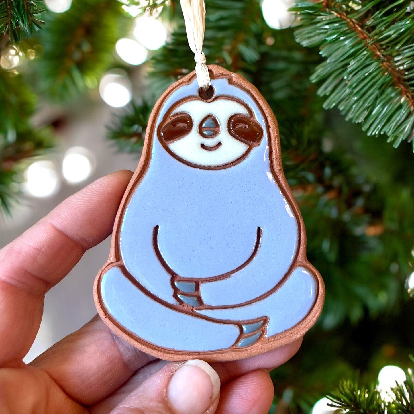Peaceful Meditating Yoga Sloth Ornament (color variations)