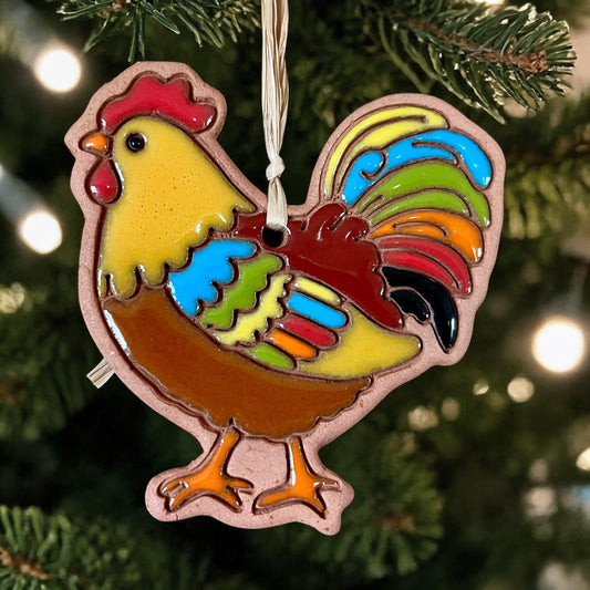 Colorful Rooster Ornament