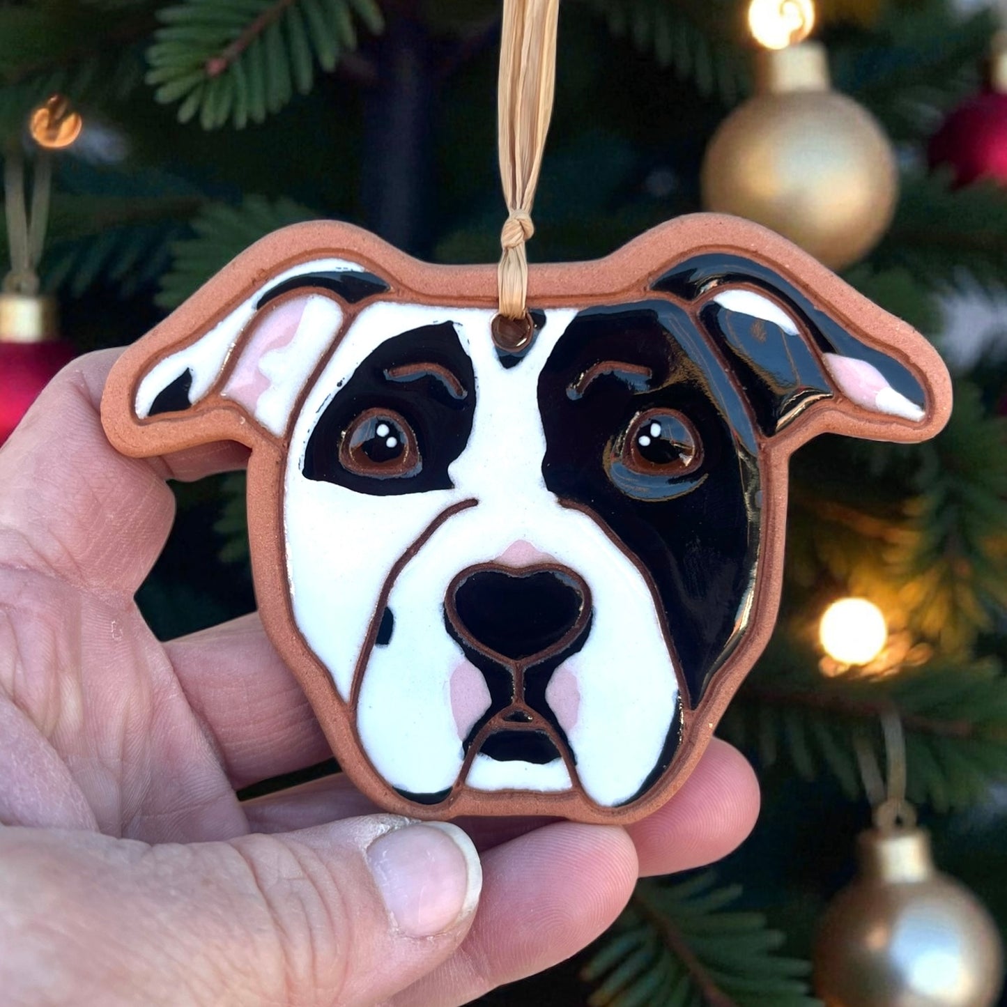 Pit Bull Terrier Type Dog Ornament (color variations)