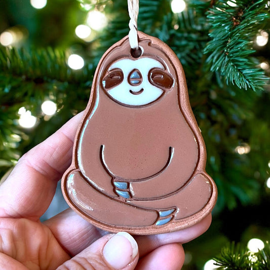 Peaceful Meditating Yoga Sloth Ornament (color variations)