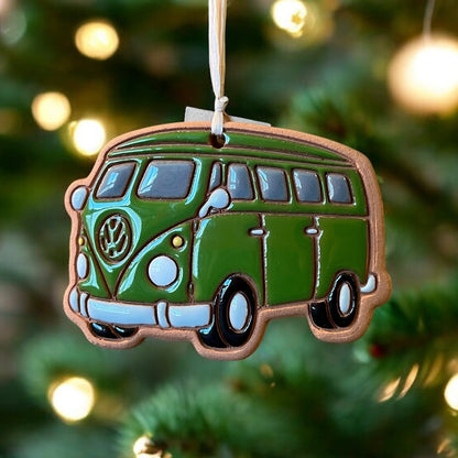 VW Hippy Van Solid Colored Volkswagen Bus Ornament