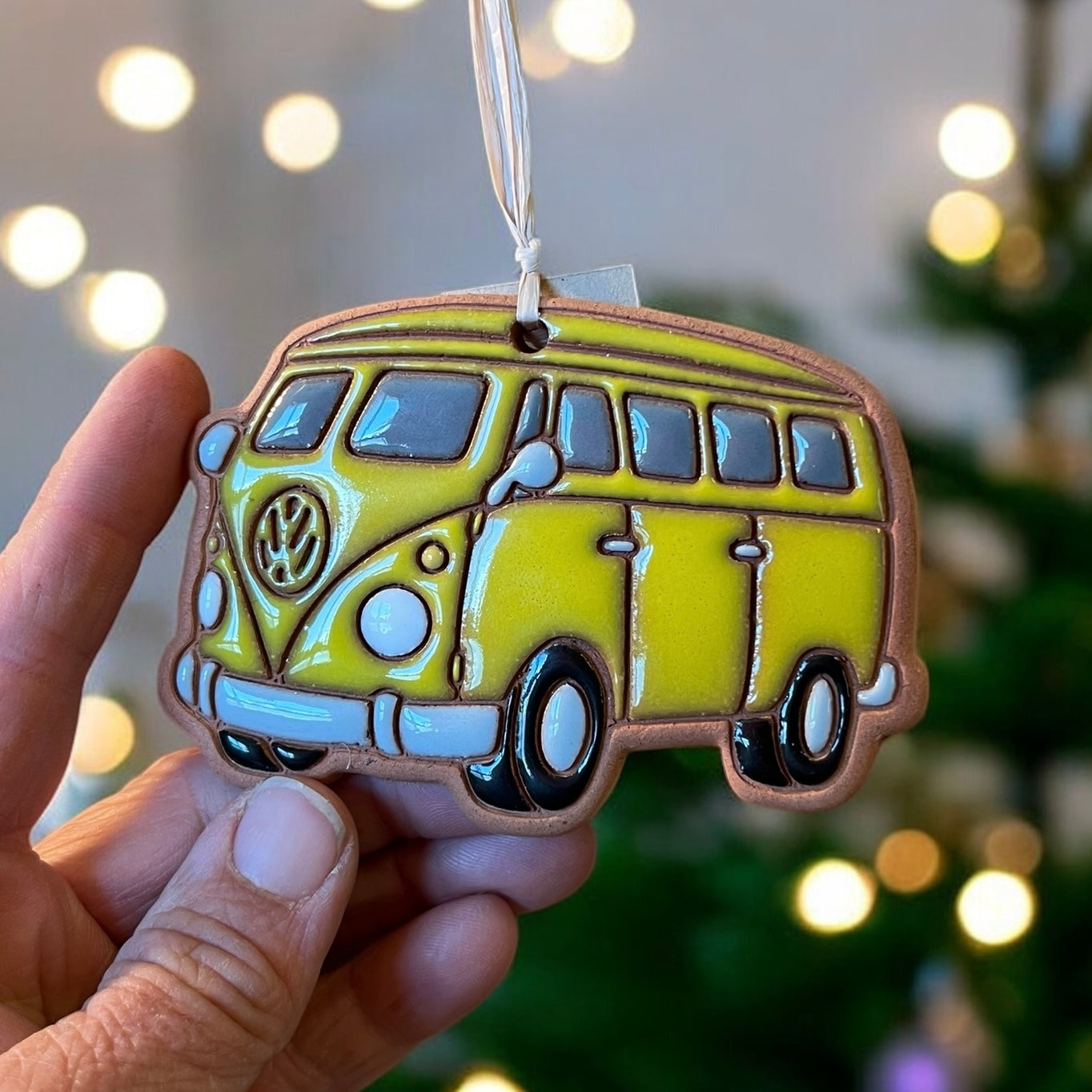 VW Hippy Van Solid Colored Volkswagen Bus Ornament