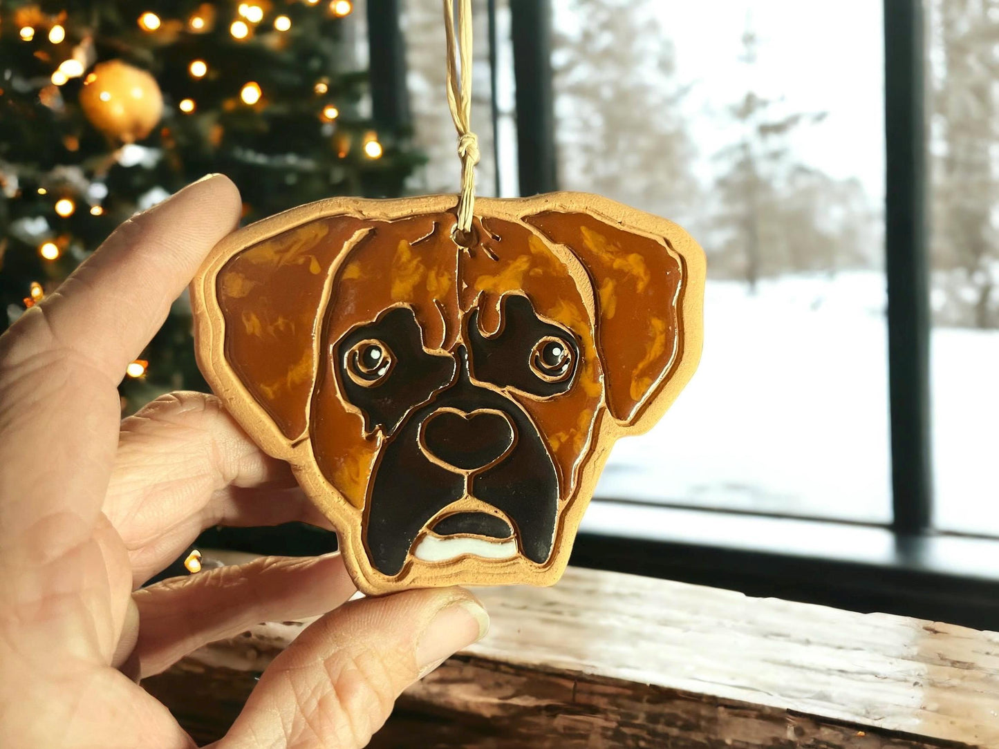 Brindle Boxer Ornament